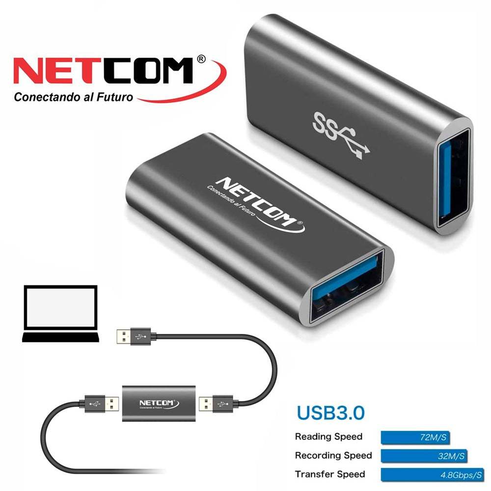 Union Empalme USB 3.0 extiende USB 3.0 datos y carga 5Gbps S1136