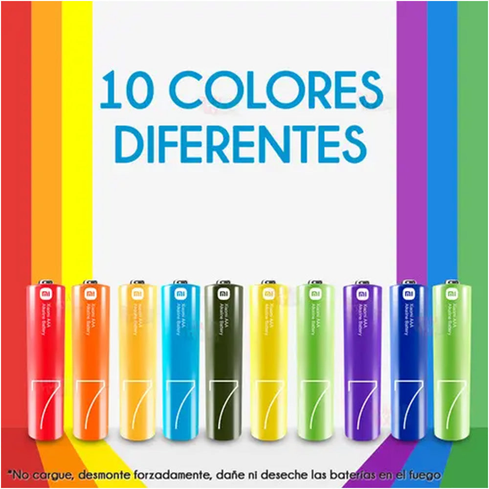 Pack de 10 Pilas Alcalinas AAA Xiaomi LR03 1.5V Multicolor S2125