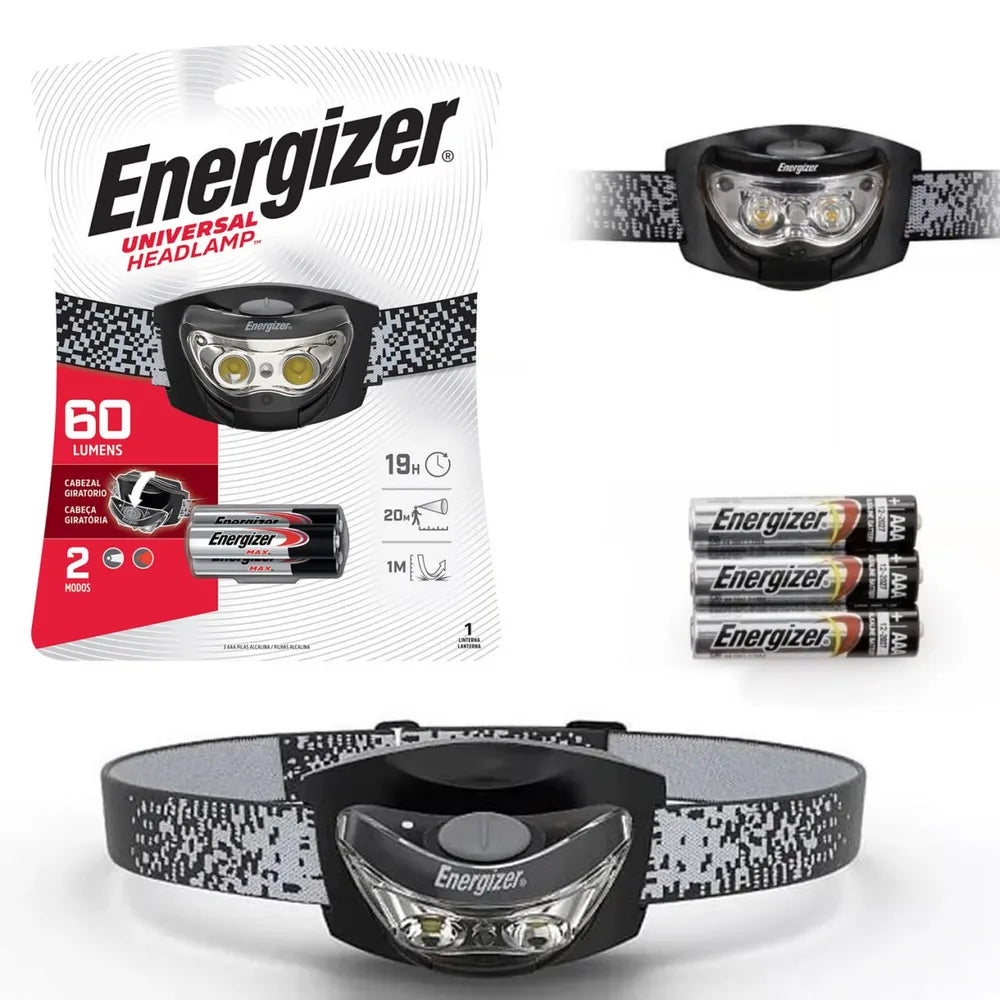 Linterna Frontal ENERGIZER 60 Lumenes 2 modos 20 mts S1850
