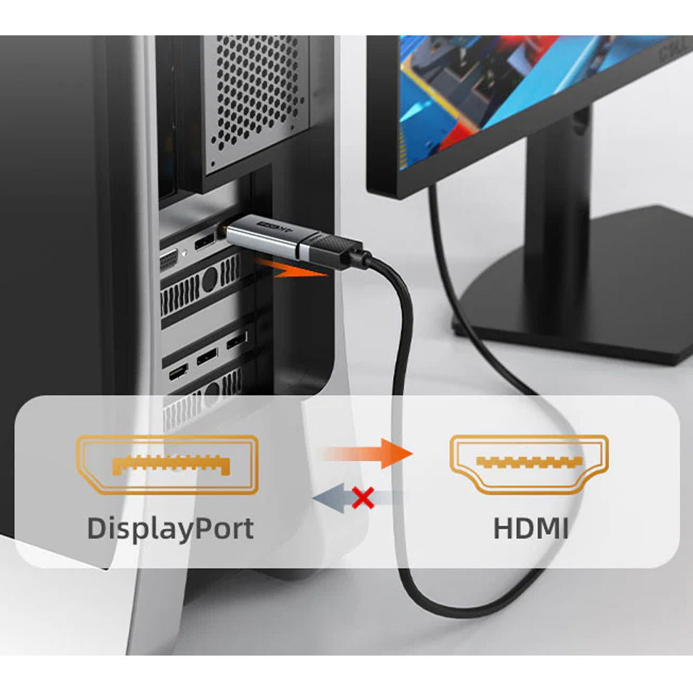 Adaptador DisplayPort Macho a HDMI Hembra 4K a 60Hz CABLETIME de Aluminio S2170