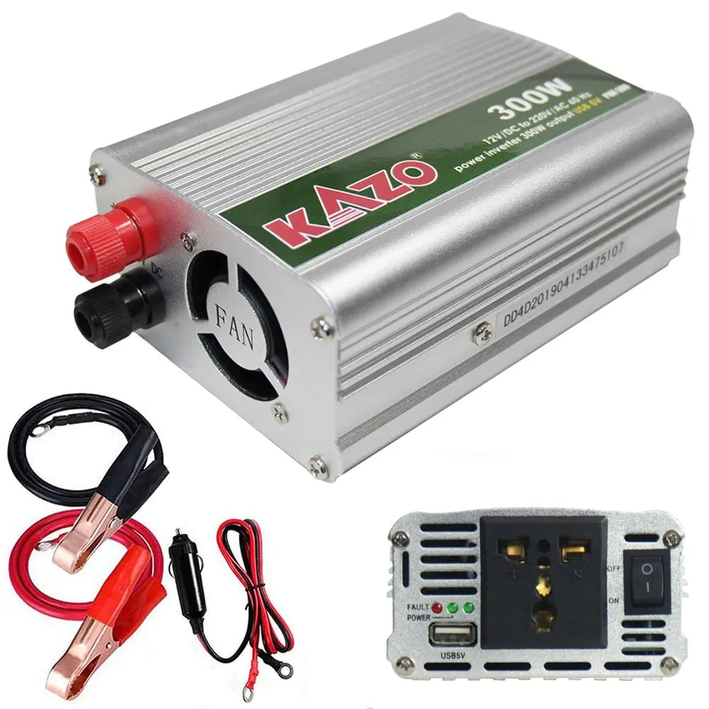 Inversor de Corriente 12V a 220V | 300W | USB KAZO S1917