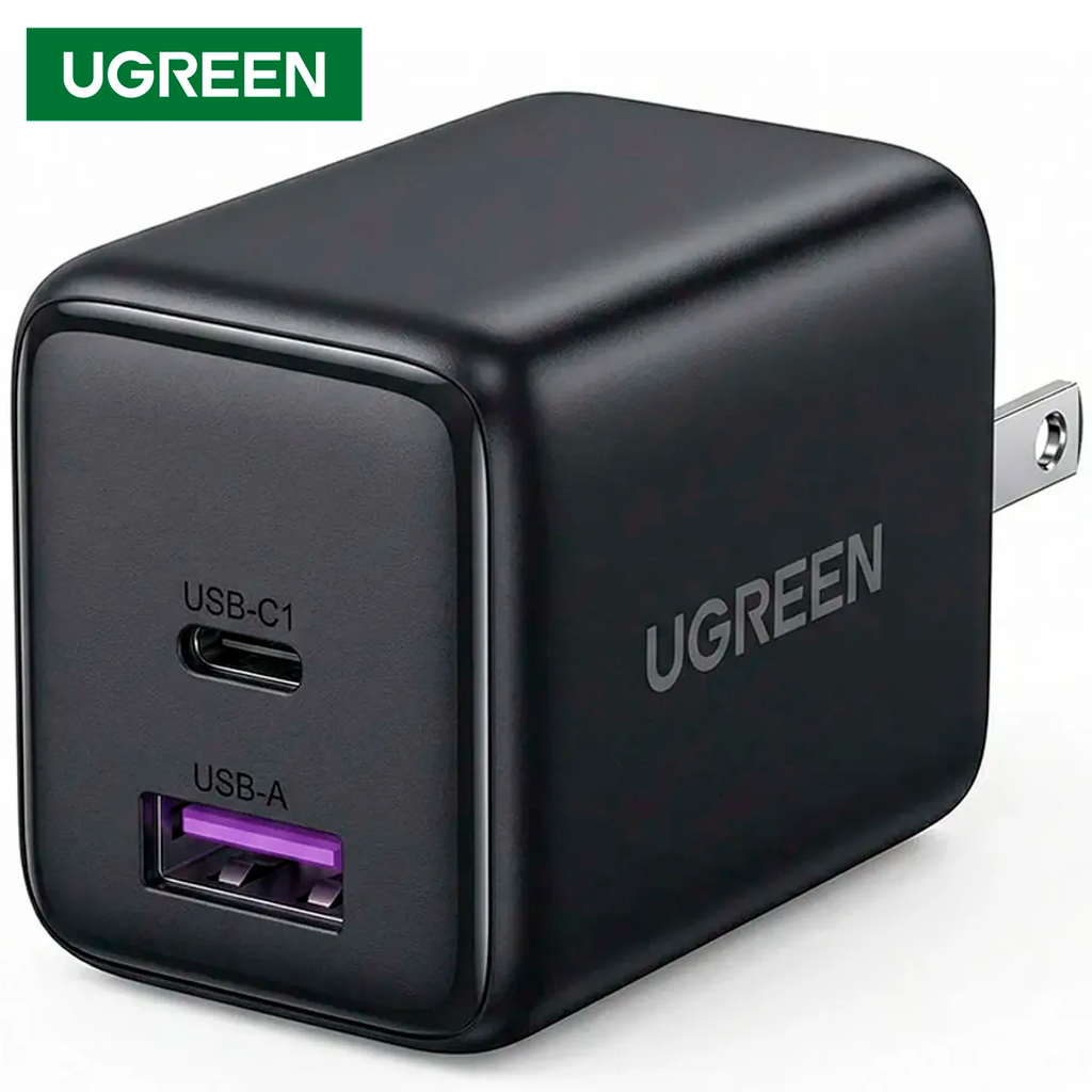 Cargador de Pared UGREEN 30W GaN USB-C y USB-A PD 3.0 QC 4.0 Carga Rápida Dual S2287