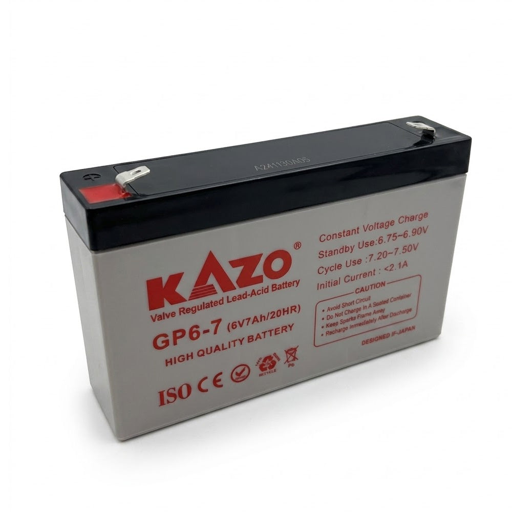 Batería Recargable KAZO 6V 7Ah de Plomo-Ácido Sellada (VRLA) S2098