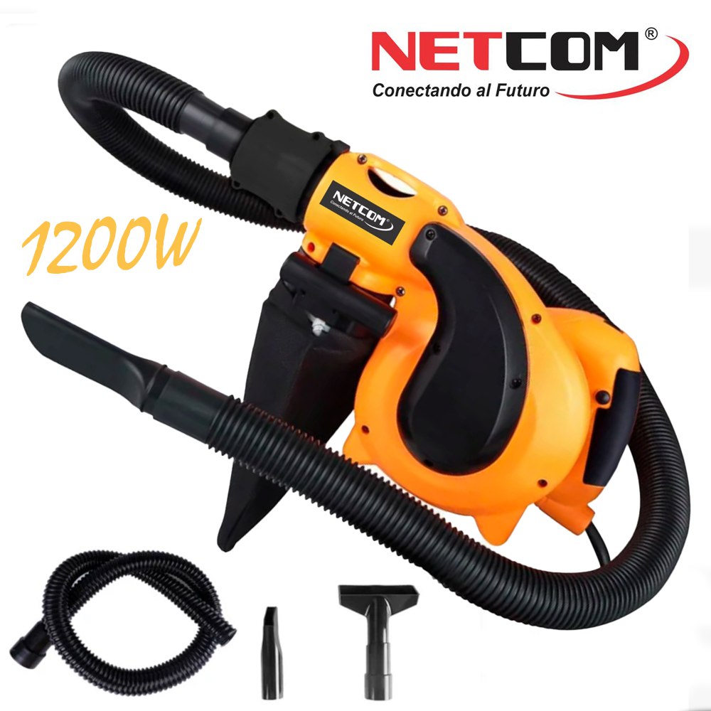 Soplador Aspirador de Aire 1200w NETCOM Pc Laptop Limpieza carro S14011
