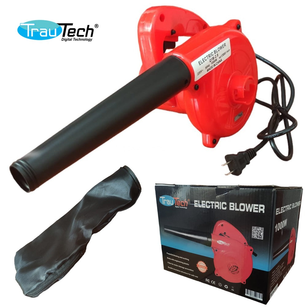 Soplador y Aspirador de Aire TRAUTECH 1000W | Kit de Limpieza S1192