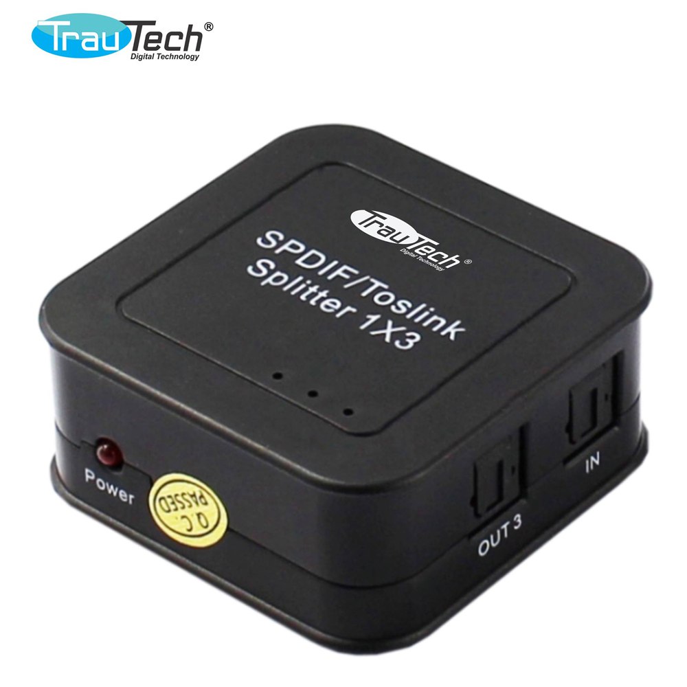 Divisor de Audio Óptico Digital 1x3 Spdif Toslink splitter optico 1x3 S1496