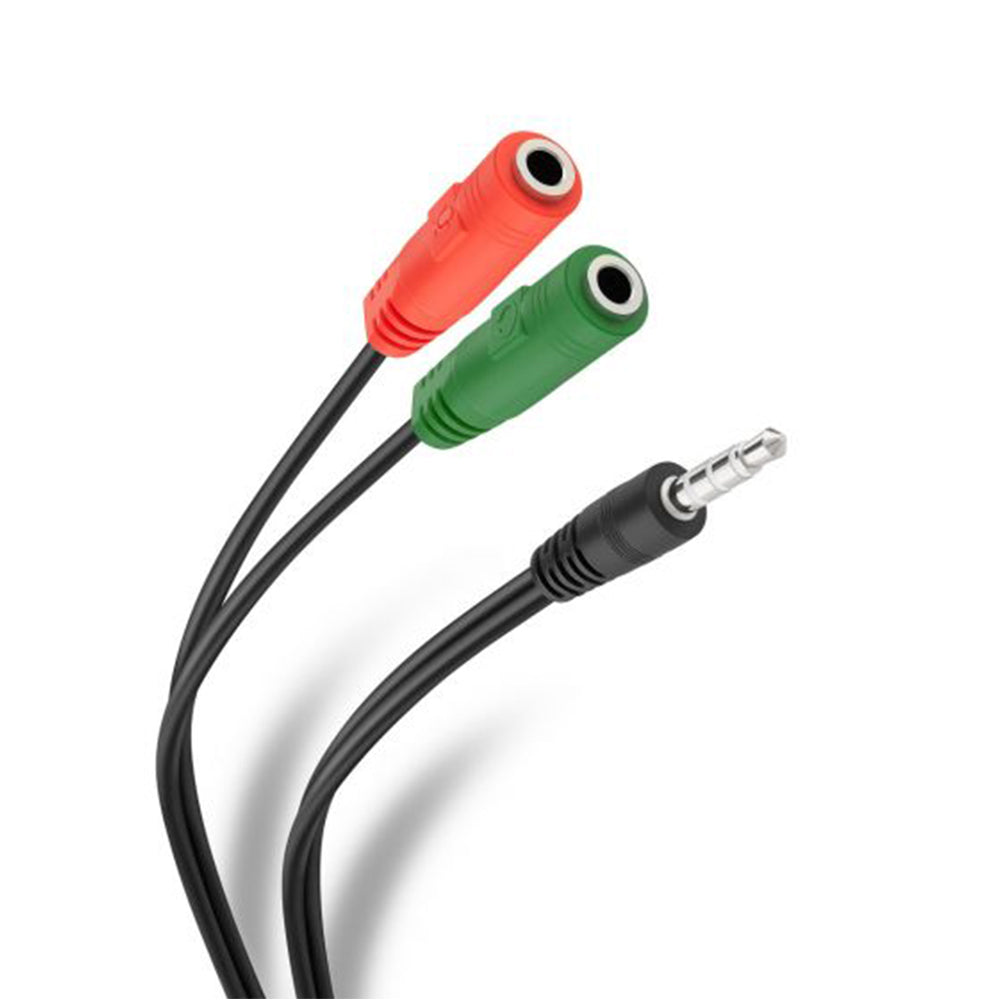 Cable De 2 Jack 3.5mm Estéreo A Plug 3.5mm Trrs - Negro S0236