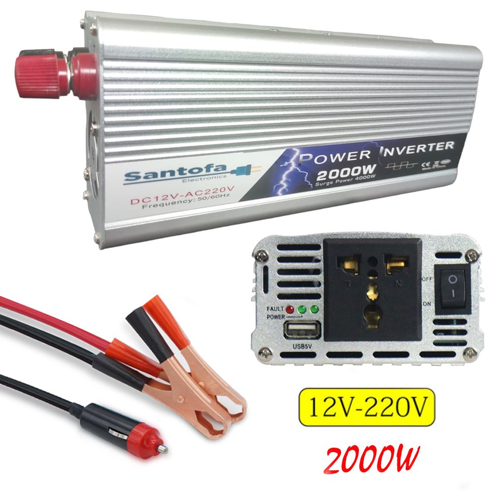 Inversor de Corriente 12v a 220v USB 2000w SANTOFA S1318