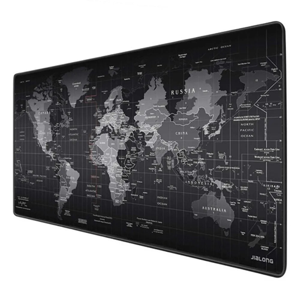 Mouse Pad Escritorio XXL 90x40cm | Diseño Mapa Mundi Negro S1910