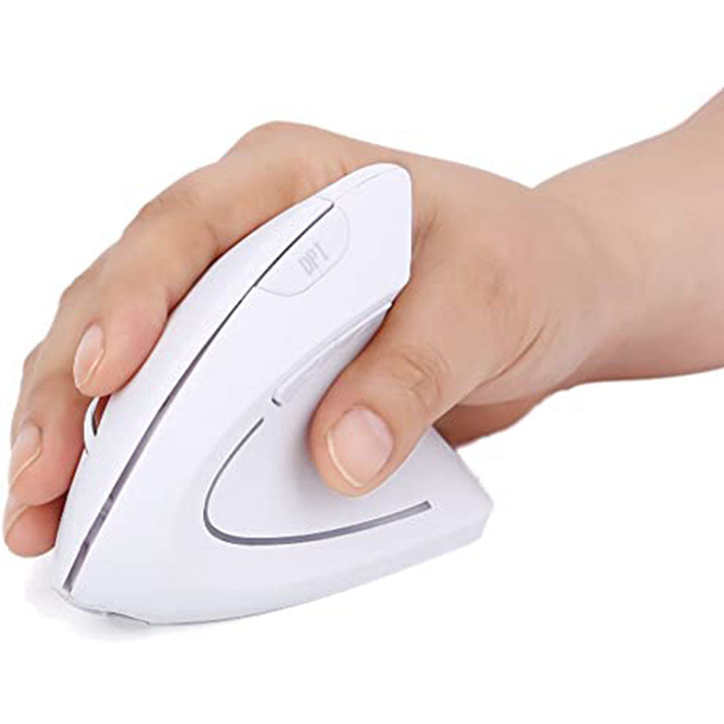 Mouse Vertical Inalambrico Ergonómico Usb Evita Túnel Carpiano Blanco S1485