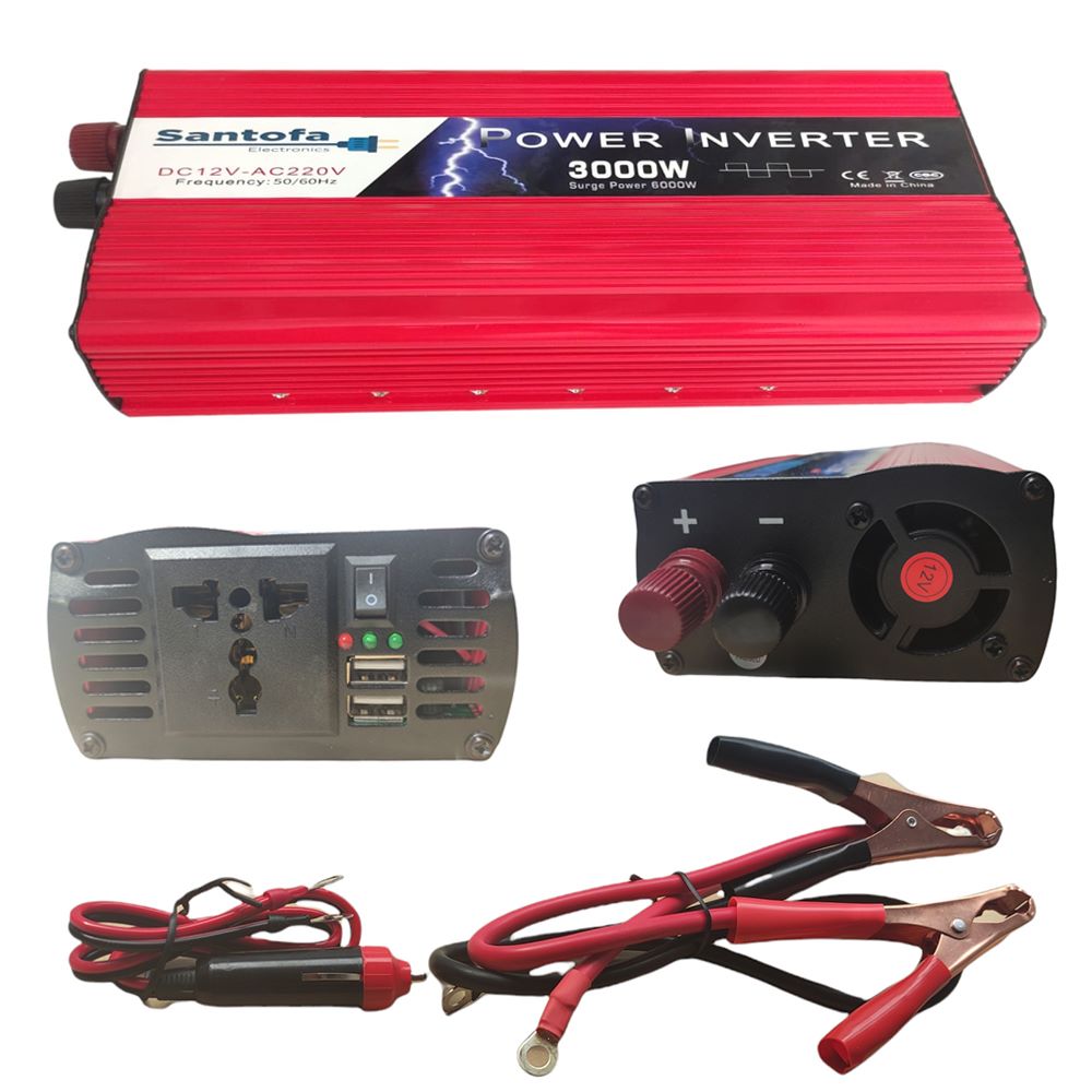 Inversor de Corriente Para Auto De 12v a 220v 2 USB 3000w cargador S1298