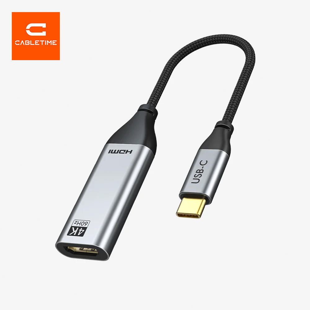 Adaptador USB-C a HDMI 2.0 4K 60Hz de Aluminio con Cable Trenzado de Nylon Plug & Play para MacBook iPad Pro Galaxy y Laptops S2358