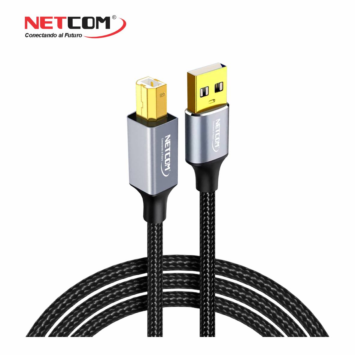 Cable USB 2.0 para impresora 5 Metros NETCOM 480Mbps USB A a USB B S2058