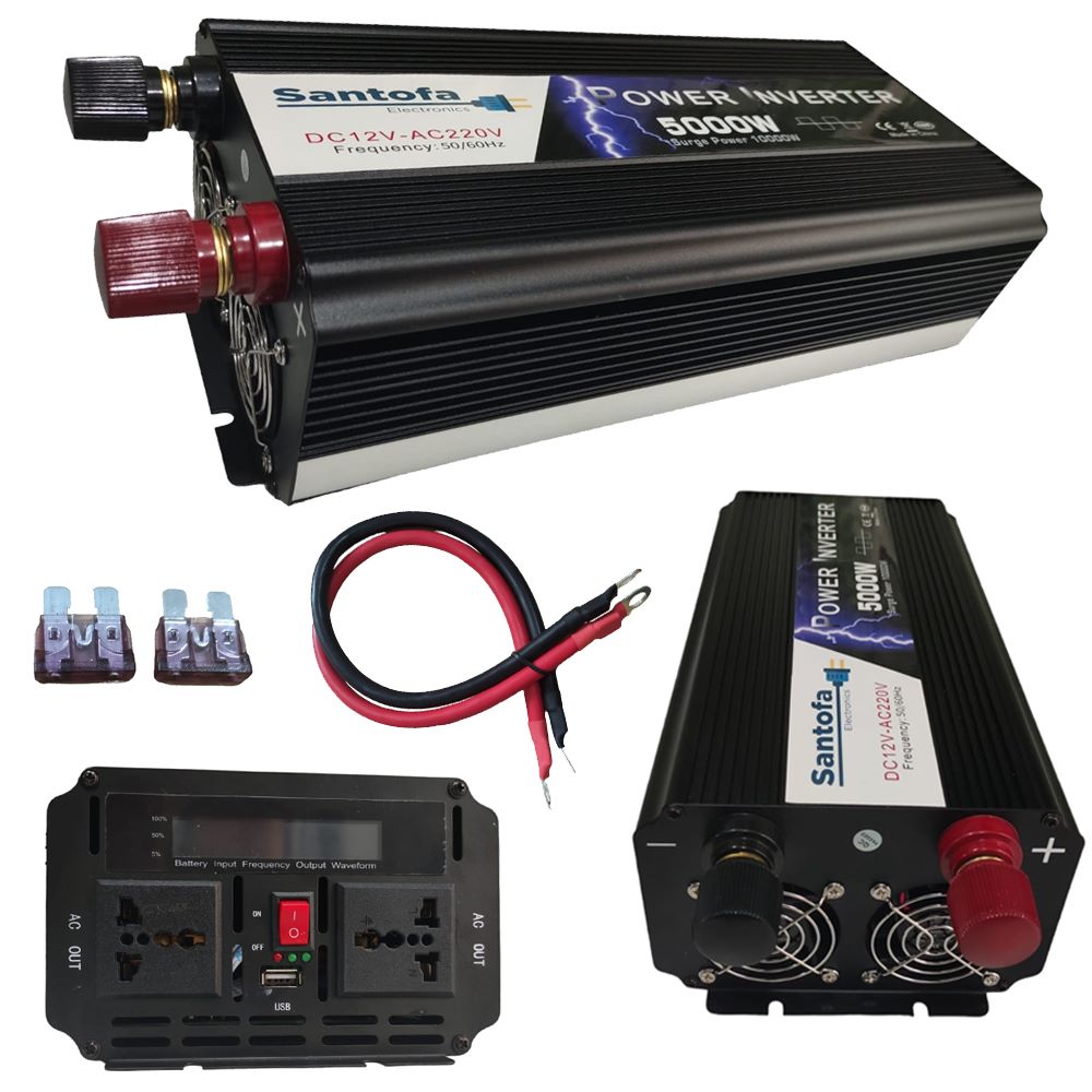 Inversor de Corriente 12V a 220V | 5000W Contínuos - 10000W Pico | Pantalla LCD S1300
