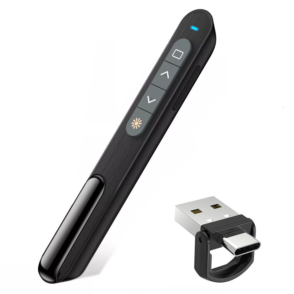 Presentador de Diapositivas Inalambrico 2 en 1 Laser USB C S1581