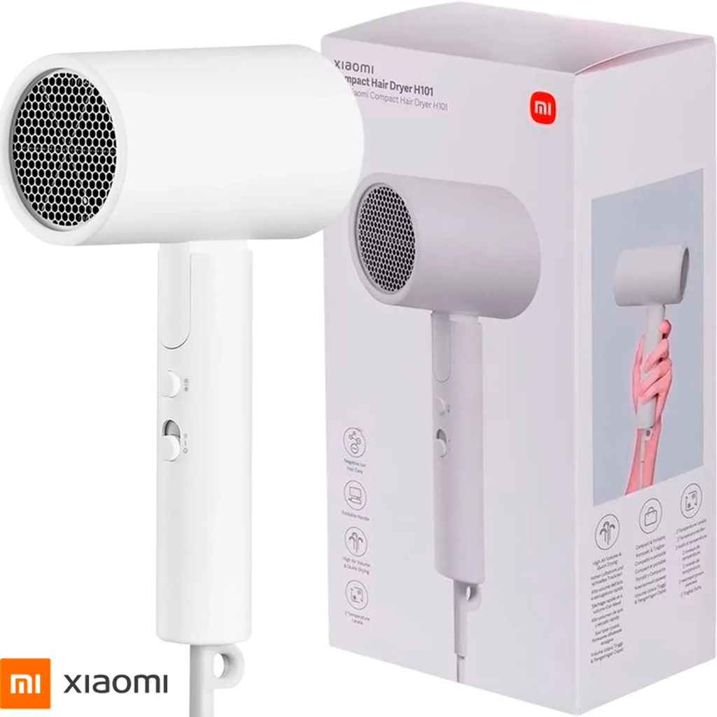 Secador de Cabello Portátil Xiaomi Compact Hair Dryer H101 1600W Plegable Iónico Blanco S2227