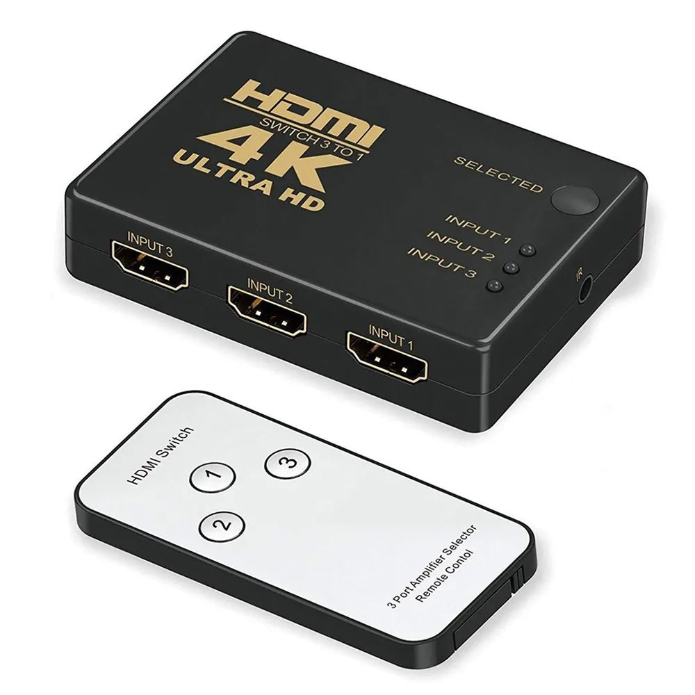 Hdmi Switch 3 x 1 4k ULTRA HD con control remoto multiplica hdmi 3 x 1 S01001
