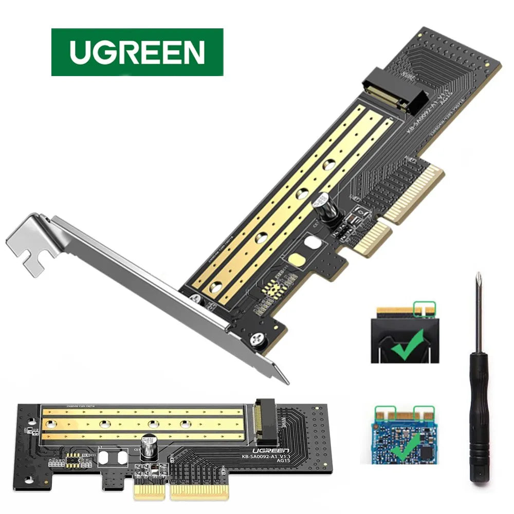 Tarjeta de Expansión UGREEN PCIe 3.0 x 4 Soporta 4TB Disco Solido NVME S1657