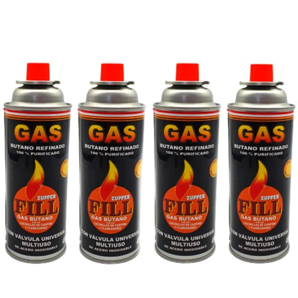 4 Gas Butano Ultra Refinado Valvula Universal Cocinillas Fill S1732