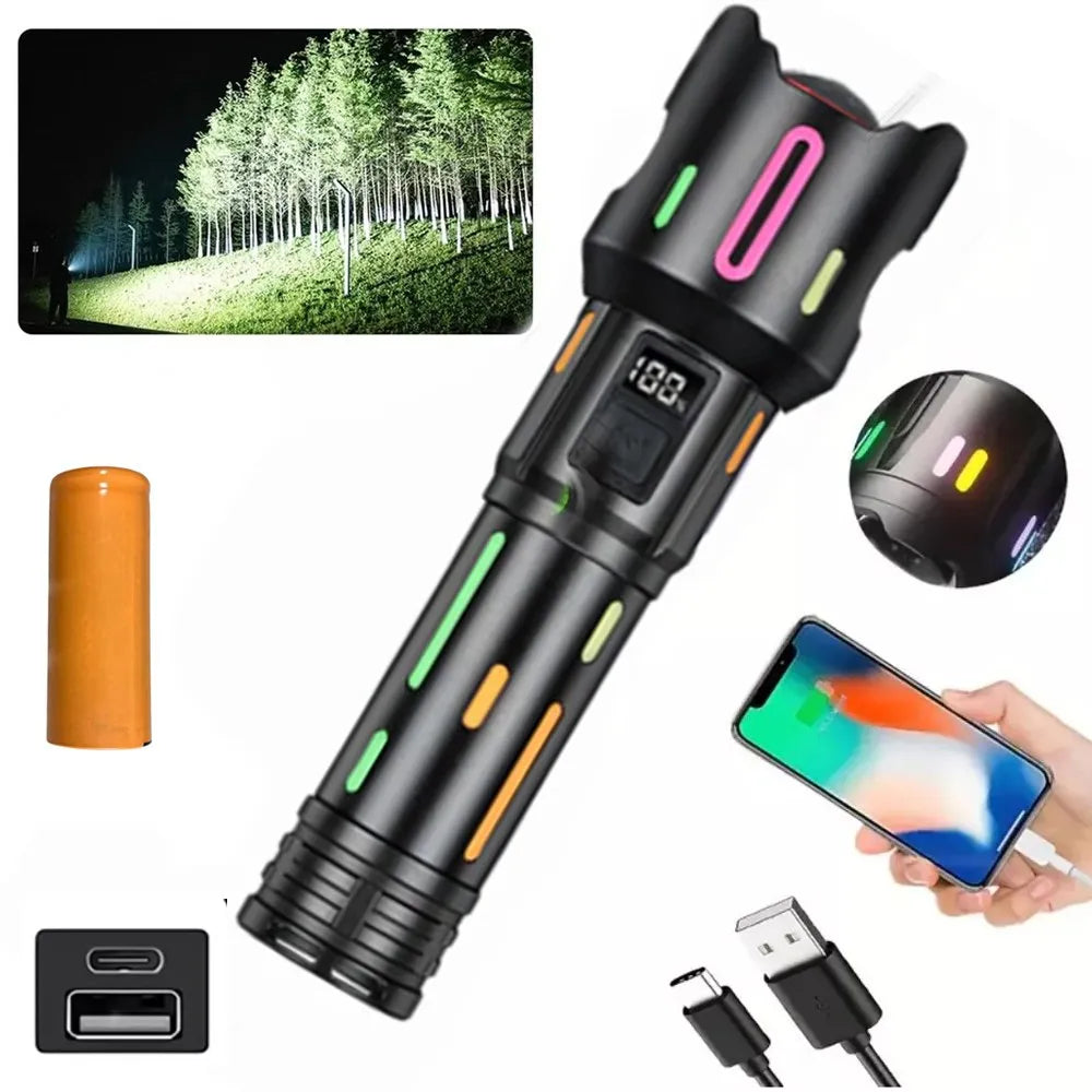 Linterna Táctica Recargable Emergencia Zoom 2000m 6800mah S1897