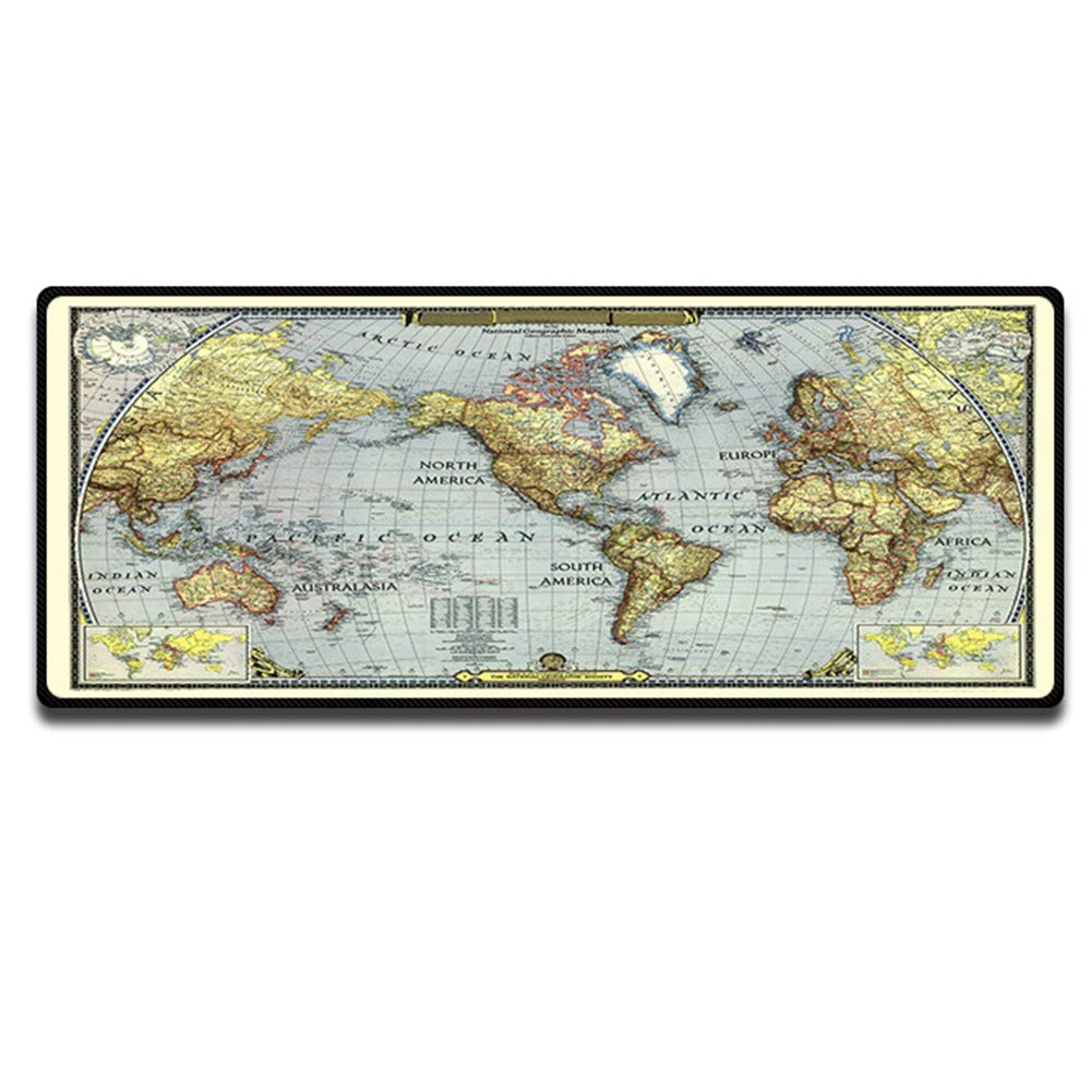 Mouse pad Base Escritorio Extra Large 30x80cm Computador Mapa Globo Terraqueo S0649-56