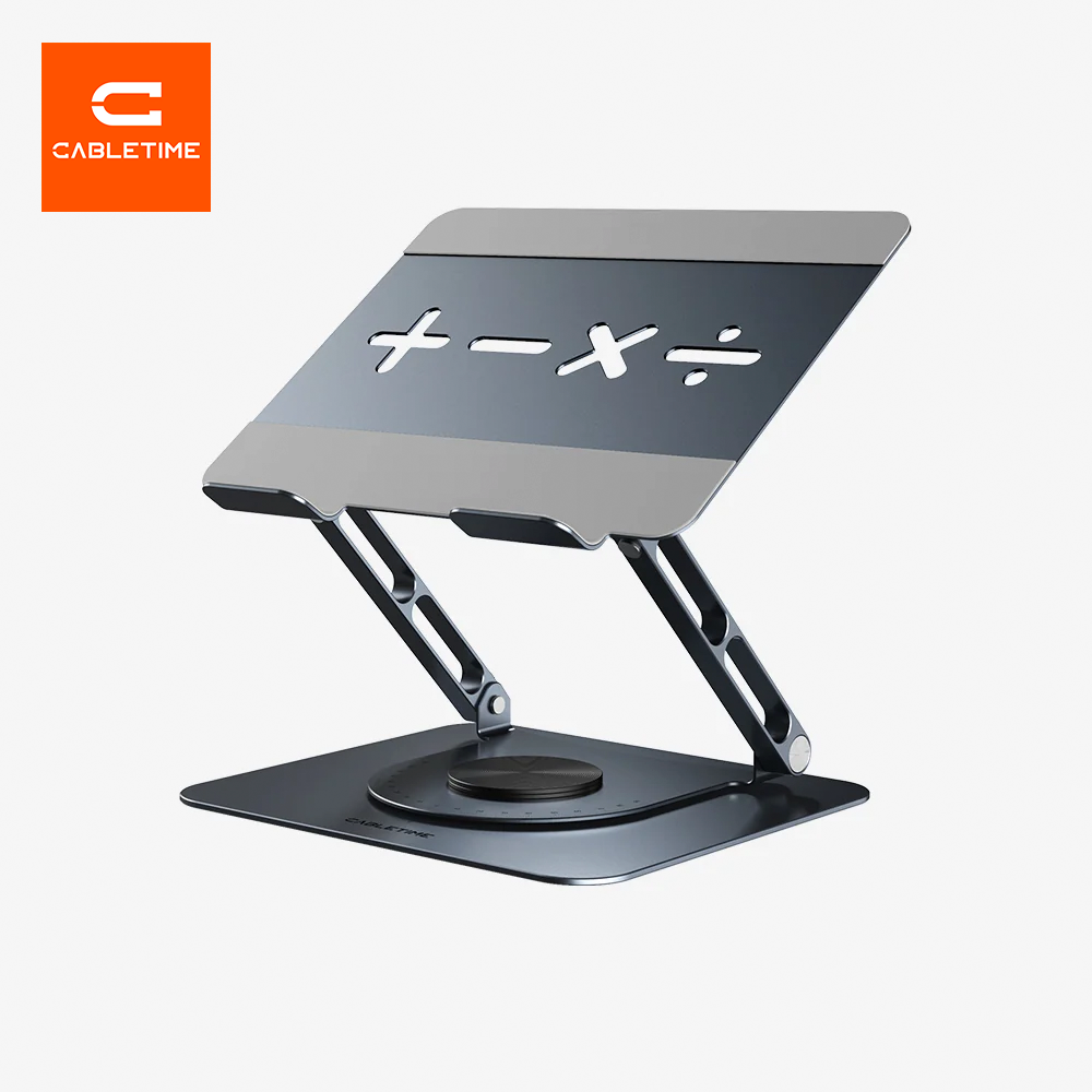 Soporte Giratorio 360° para Laptop de Aluminio Ergonómico Ajustable en Altura y Ángulo con Disipación Térmica para Laptops de 11 a 17.3 Pulgadas S2342