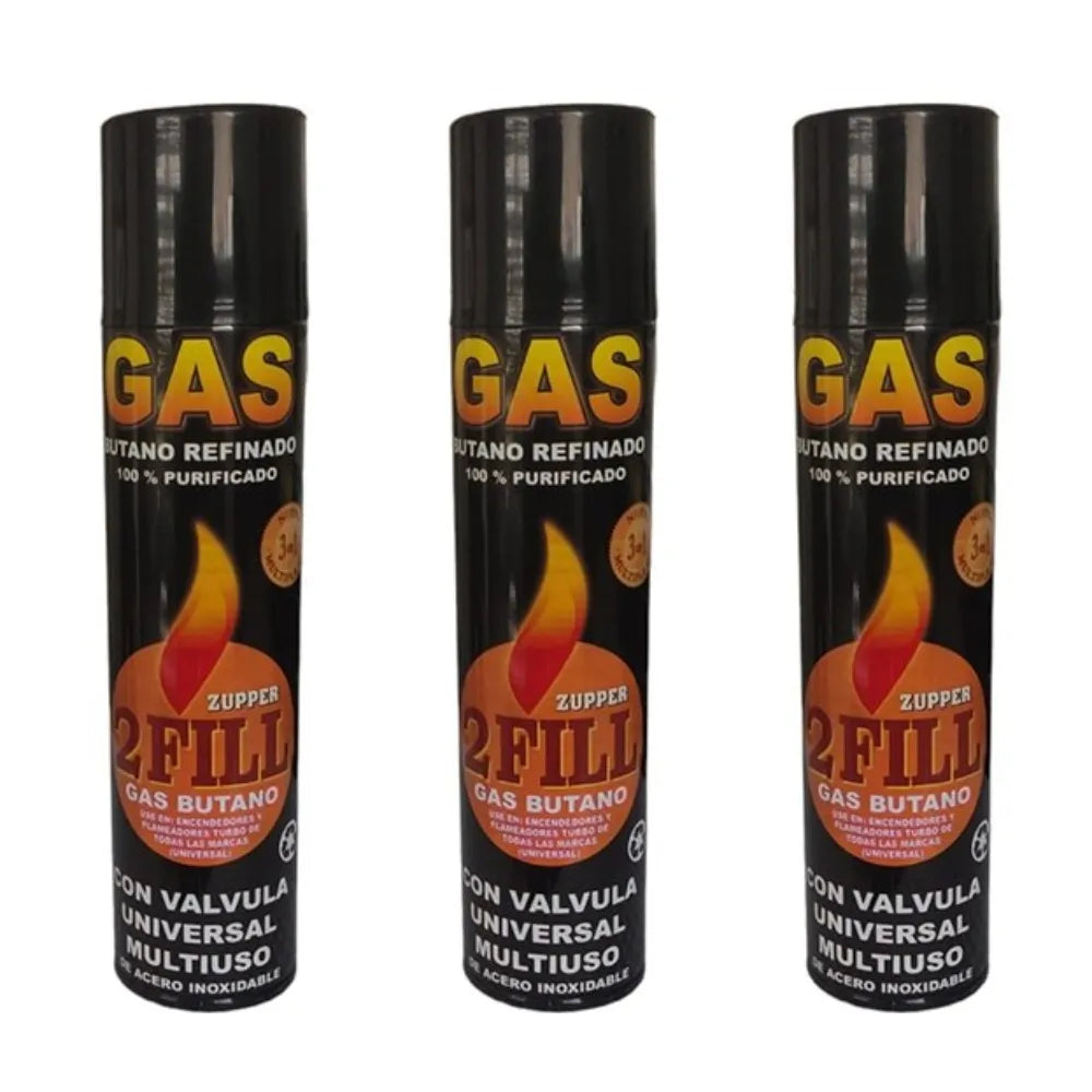 3 Gas Butano Ultra Refinado Recarga Todo Tipo Encendedores S1726