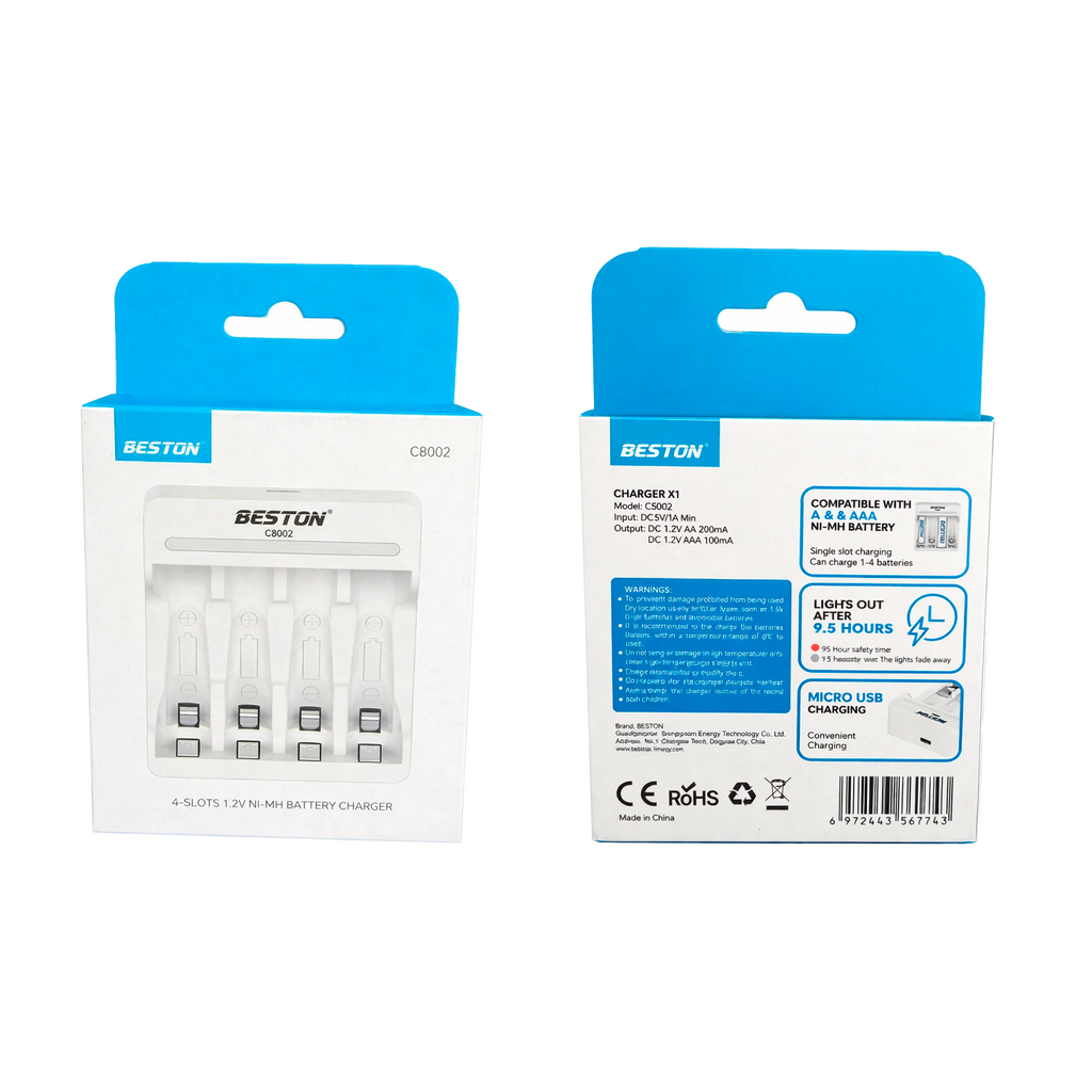 Kit Cargador Inteligente de Pilas +4 AA Ni-MH 4 puestos s2020