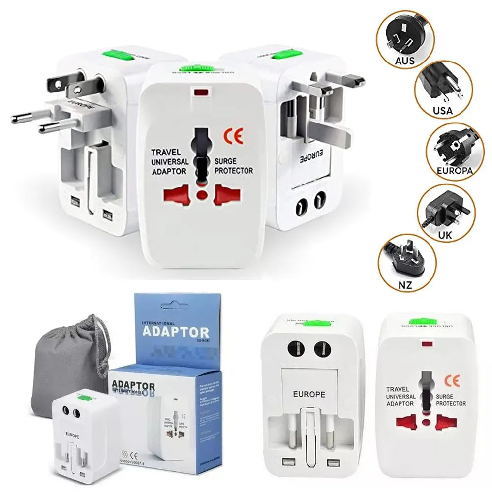 Adaptador Universal de Viaje Todo en 1: USA, Europa, UK, Asia y Latinoamérica (Incluye Funda) S1459