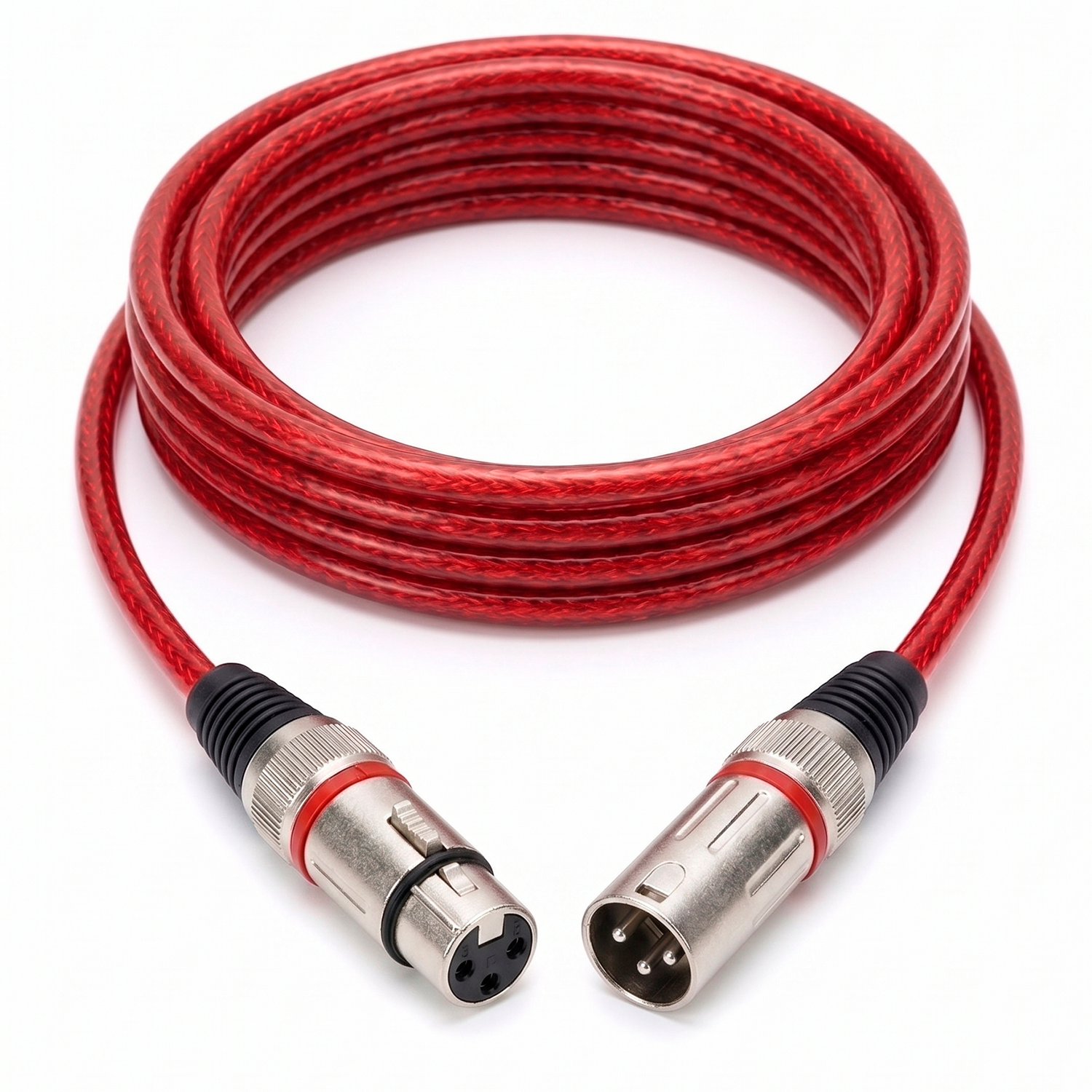 Cable de Audio Profesional Canon XLR Macho a Canon XLR Hembra de Alta Fidelidad (3 Metros) Rojo S2139