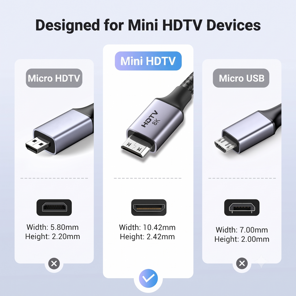 Cable Mini HDMI a HDMI 2.1 Bidireccional 8K a 60Hz 48Gbps MINKU de 2 Metros S2191