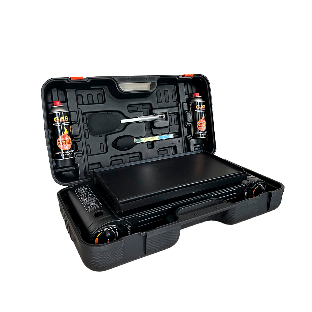 Cocina Parrillera Portátil con Maletín + 2 Gas Butano 2FILL s2016