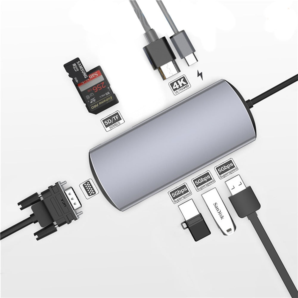 Adaptador Tipo C a HDMI 4k USB 3.0 8 en 1 Multipuerto V192a S0756