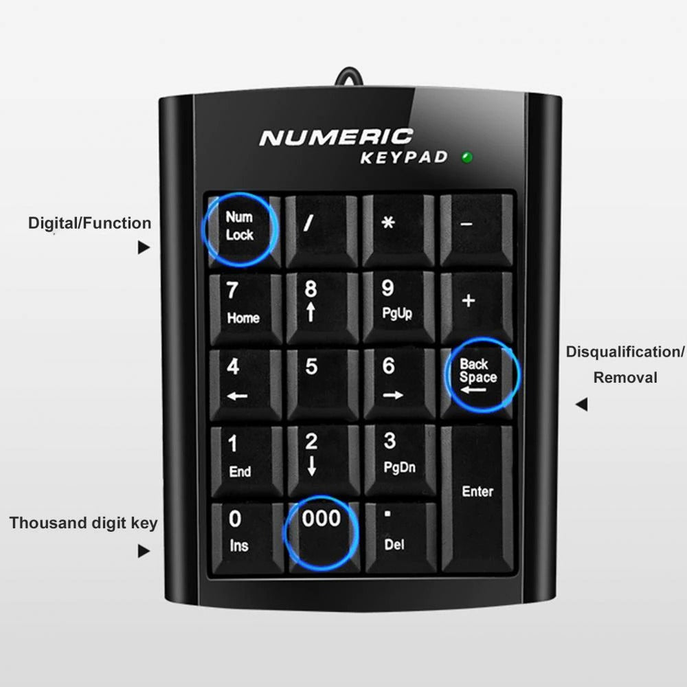 Teclado Numérico USB 2.0 Cable 1.4 m 19 Teclas S1117