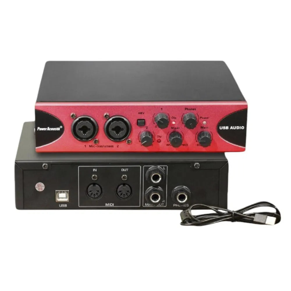 Interfaz de Audio Portatil USB DJ Karaoke 48V 2 Entradas Midi Guitarra S1834