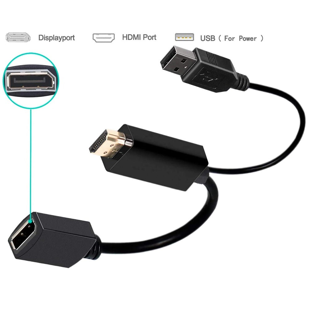 Adaptador Convertidor HDMI a Displayport 4k hdmi a dp negro S0921