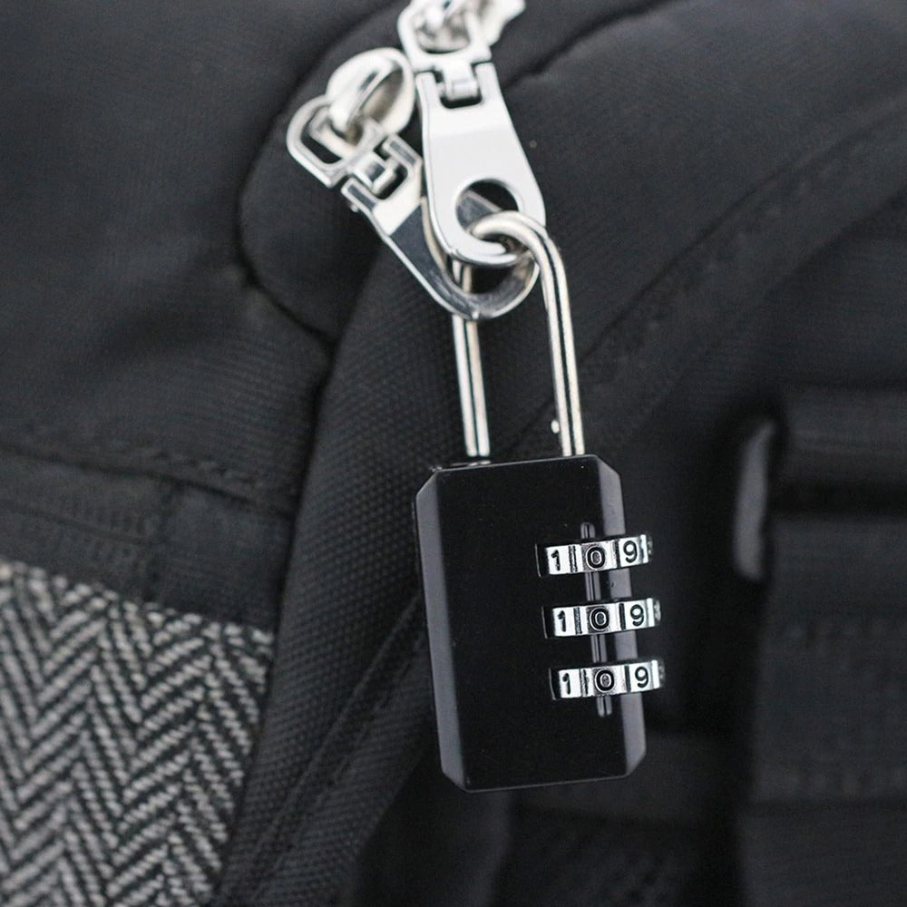 Candado Seguridad Mochilas Casillero Maleta Viaje 3 Dígitos- Negro S1114