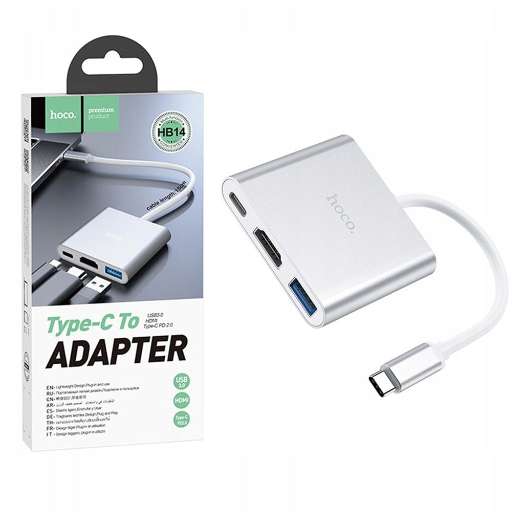Convertidor Tipo C a HDMI 4k USB 3.0 tipo C 3 En 1 Hoco S01002