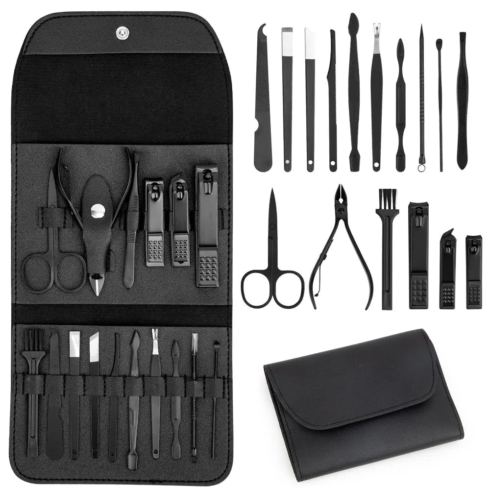 Set Manicura Pedicura Acero Inoxidable Cortauñas 16 Piezas N S1475