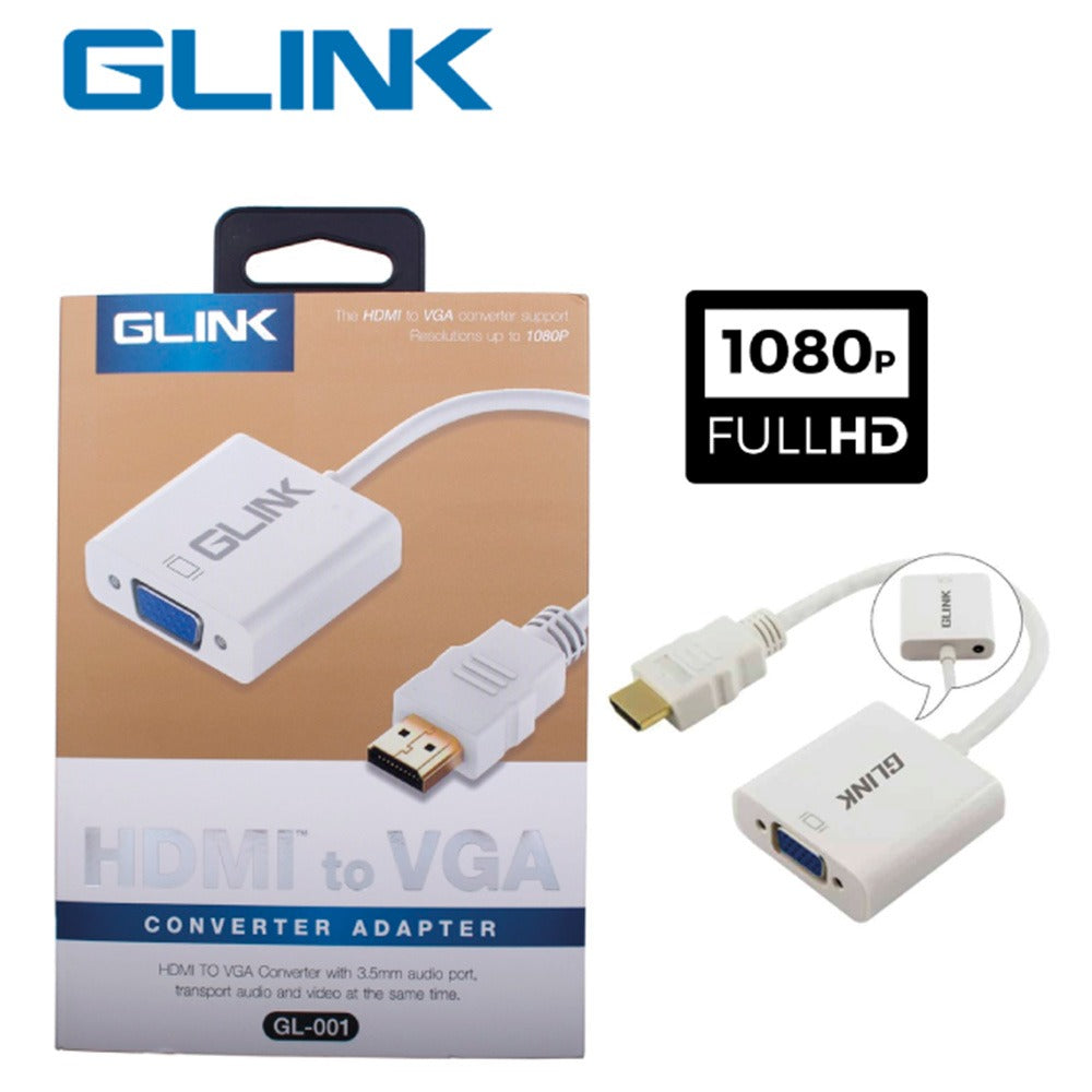 Adaptador Convertidor HDMI a VGA Glink + Audio 1080p Gl-001 S0752