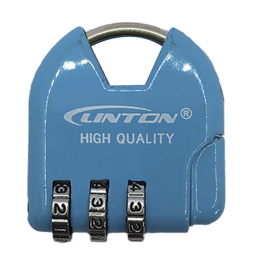 Candado Seguridad Linton para Mochilas Casillero Maleta Viaje 3 Dígitos Azul S0656-1