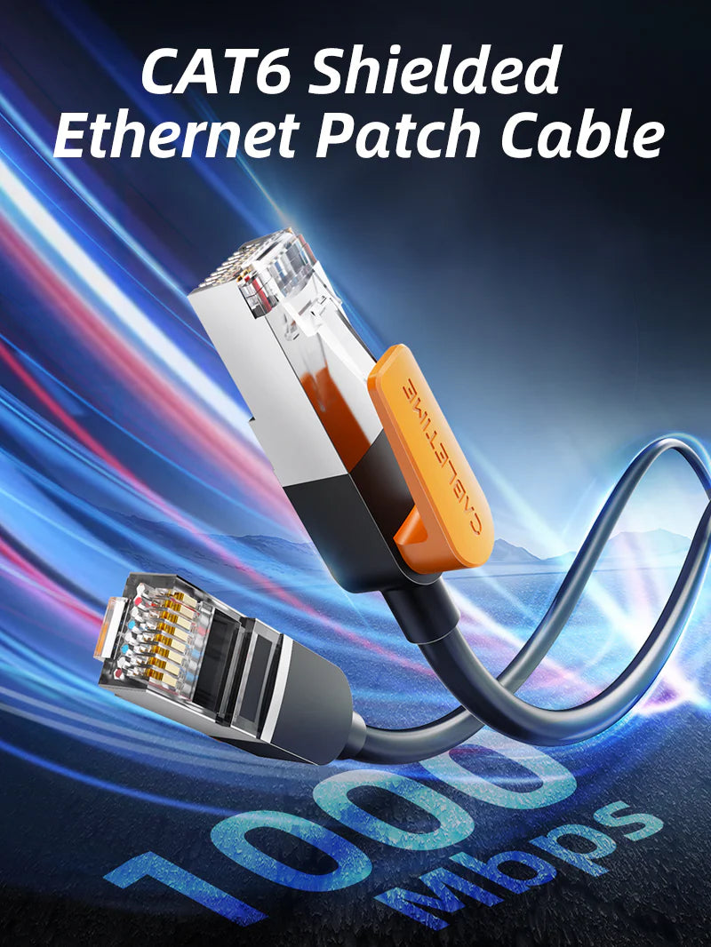 Cable de Red Ethernet Cat 6 FTP Blindado 1000Mbps 250MHz CABLETIME de 5 Metros CN61P S2186