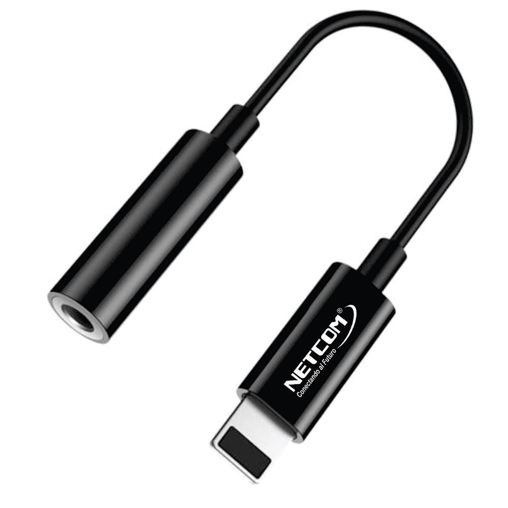 Cable Adaptador de Audio LIGHTNING a JACK 3.5mm NETCOM S1331
