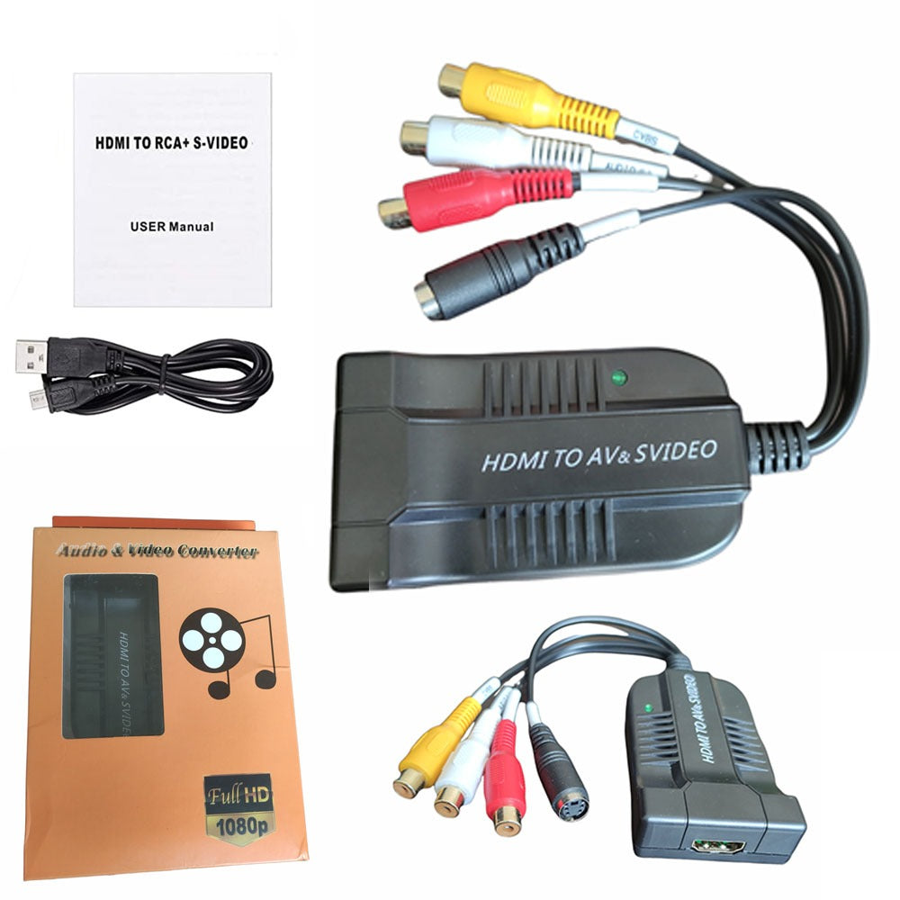 1080p convertidor Hdmi a AV Svideo Convertidor De Audio Adaptador S0826