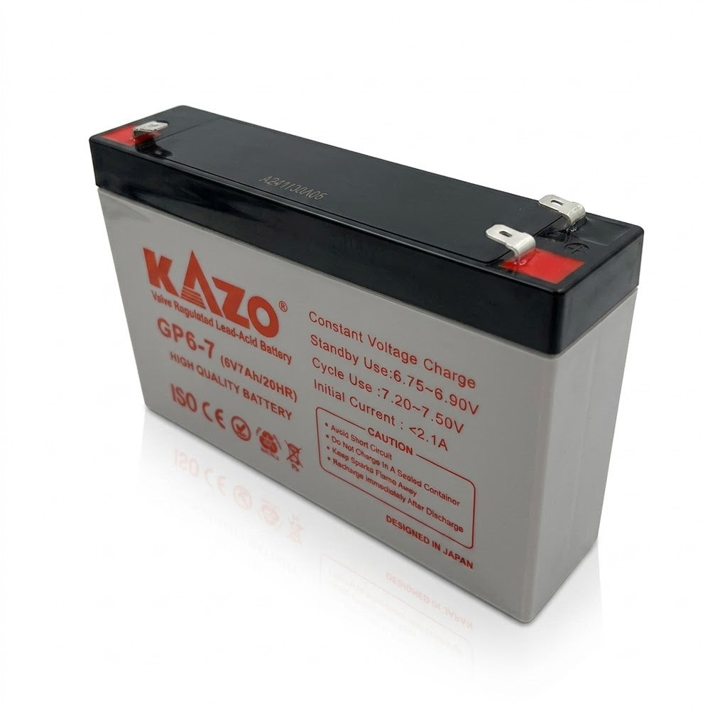 Batería Recargable KAZO 6V 7Ah de Plomo-Ácido Sellada (VRLA) S2098