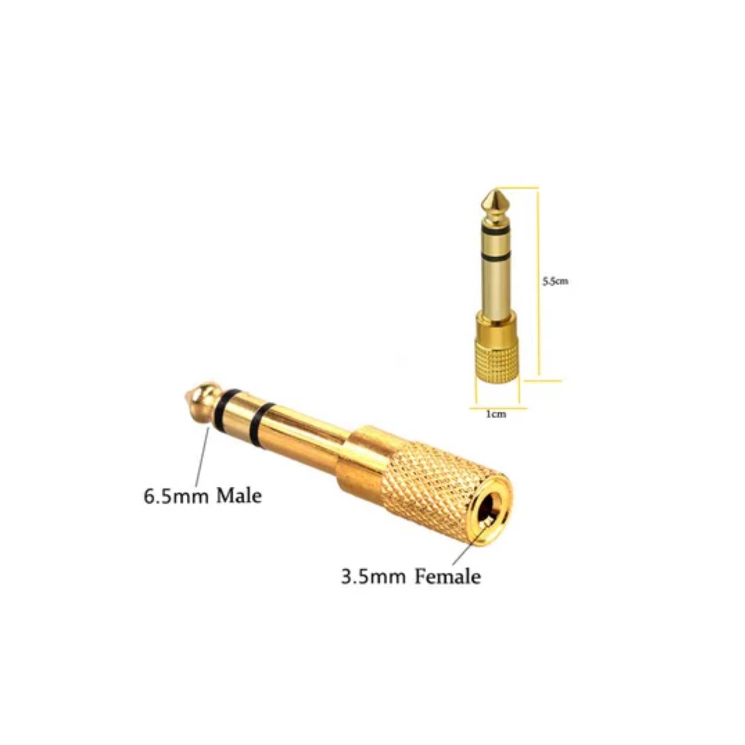 Adaptador de audio estereo plug 6.5mm 1/4 macho a Jack 3.5mm 1/8 hembra S0842