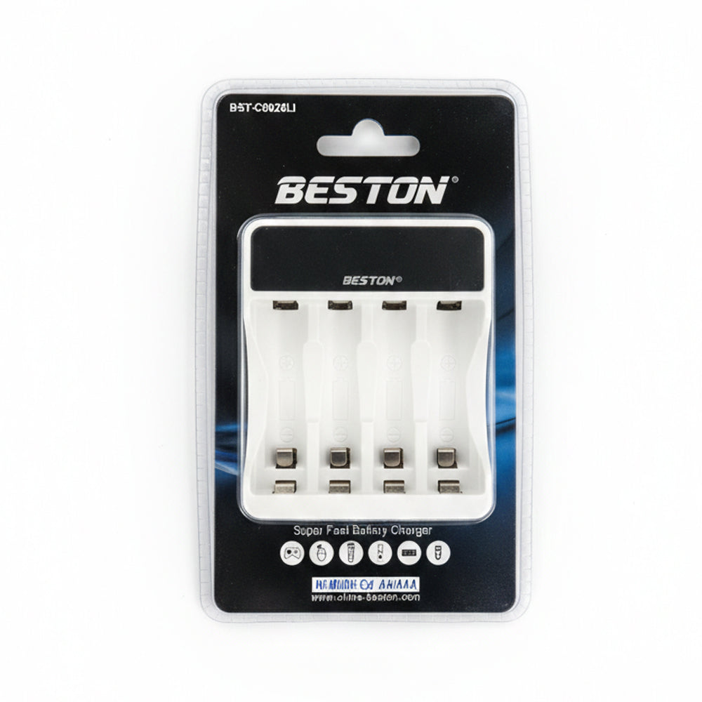 Kit Cargador Inteligente de Pilas + 2 AA y 2 AAA Ni-MH con Pantalla LCD 4 puestos S2004