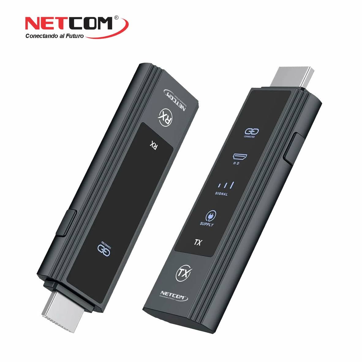 Extensor HDMI Inalámbrico de 30 Metros NETCOM Dual Band 4K/1080P (Modelo PE-EXI030) S2147