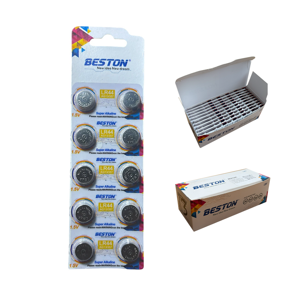 Caja x 20 Blísters x 10 baterias LR44 BESTON AG13 / 357 1.5V pilas boton s2056