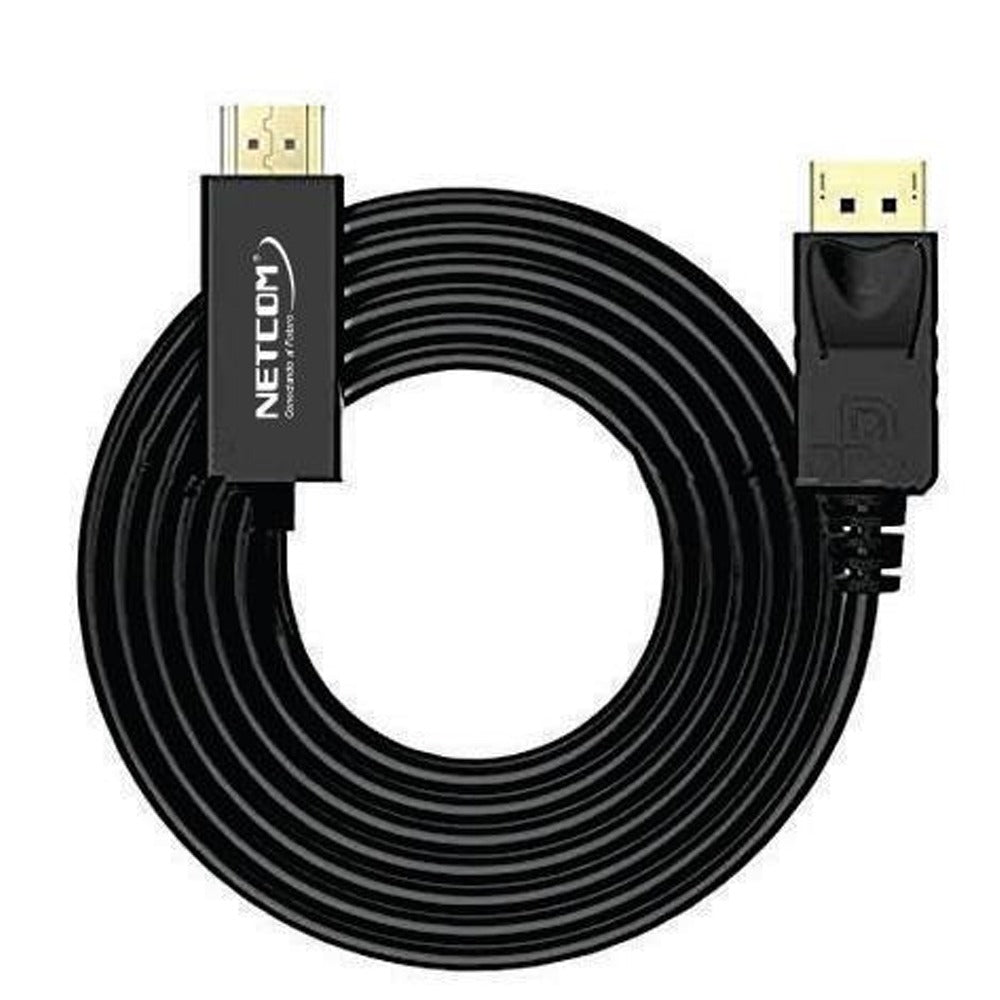 Cable Displayport a HDMI Netcom Pvc Macho 3 Metros 4k DP a HDMI 60hz S1145